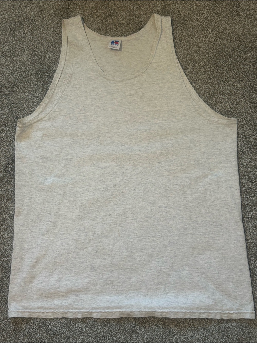 Vintage 90s Russell Athletic Blank Tank Top Mens Large Grey Made in USA READ